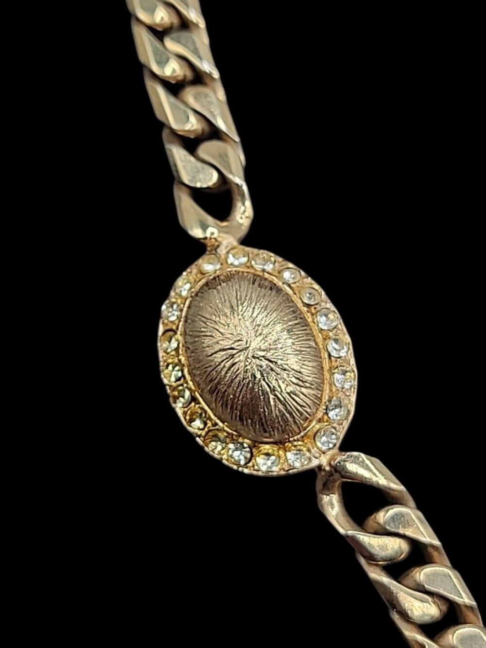 Bijoux Cascio Chunky Enamel Rhinestone Station Choker Necklace 17" Gold Tone VTG - Picture 3 of 16